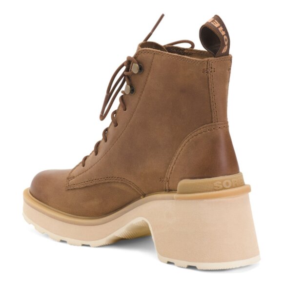 NEW SOREL Leather Hi Line Heel Lace Boots umber for women 563tn - Picture 10 of 10